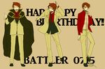  bad_id bad_pixiv_id cape chain formal fysr open_clothes open_shirt red_hair shirt suit umineko_no_naku_koro_ni ushiromiya_battler 