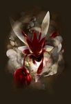  claws diglett gen_1_pokemon gen_2_pokemon looking_at_viewer mikami no_humans pokemon pokemon_(creature) scizor smoke solo yellow_eyes 