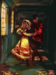  1girl axis_powers_hetalia belarus_(hetalia) boots brother_and_sister couple dancing dress hat hetero holding_hands long_hair russia_(hetalia) siblings yukasu 