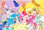  blonde_hair blue_eyes blue_hair blush_stickers bow choker cure_blossom cure_marine cure_moonlight cure_sunshine eyelashes hanasaki_tsubomi heartcatch_precure! kurumi_erika magical_girl multiple_girls myoudouin_itsuki orange_bow orange_choker pink_eyes pink_hair precure purple_hair screencap smile tsukikage_yuri yellow_eyes 