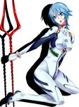  aqua_(kingdom_hearts) ayanami_rei ayanami_rei_(cosplay) blue_eyes blue_hair bodysuit cosplay kingdom_hearts kingdom_hearts_birth_by_sleep lance_of_longinus neon_genesis_evangelion omota plugsuit short_hair solo white_bodysuit 