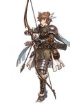  alpha_transparency arrow bow_(weapon) brown_eyes brown_hair drawing_bow feathers full_body gran_(granblue_fantasy) granblue_fantasy hair_feathers male_focus minaba_hideo official_art pouch quiver ranger_(granblue_fantasy) solo transparent_background weapon 