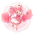  :d animal_ears bunny_ears choker cure_whip dated extra_ears eyebrows_visible_through_hair food food_themed_hair_ornament fruit gloves hair_ornament highres kirakira_precure_a_la_mode long_hair looking_at_viewer magical_girl open_mouth pink_choker pink_eyes pink_hair precure shimogu signature smile solo strawberry twintails usami_ichika very_long_hair white_gloves 
