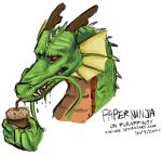  2014 claws dragon eastern_dragon frill horn paperninja red_eyes scalie solo whiskers 