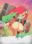  apes basketball bent_over big_breasts breasts cleavage_spill clothed clothing detailed_background ear_piercing fangs feline female ghetto graffiti hair hoodie huge_breasts lion mammal nipples piercing red_hair slightly_chubby smutbunny thick_thighs tongue wide_hips 