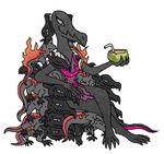  fire juice jwnutz lizard nintendo pok&eacute;mon reptile salandit salazzle scalie straw sweat video_games 