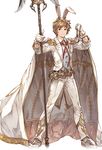  alpha_transparency animal_ears belt brown_eyes brown_hair bunny_ears cape fake_animal_ears formal full_body gloves gran_(granblue_fantasy) granblue_fantasy male_focus minaba_hideo official_art pocket_watch sage_(granblue_fantasy) solo staff suit transparent_background watch white_cape white_gloves white_suit 
