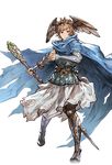  alpha_transparency blue_gloves boots breastplate brown_eyes brown_hair cape fingerless_gloves full_body gloves gran_(granblue_fantasy) granblue_fantasy head_wings male_focus minaba_hideo official_art serious solo staff standing transparent_background wiseman_(granblue_fantasy) 