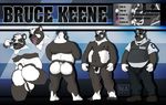  anthro avias_(artist) balls bear butt clothed clothing flaccid male mammal model_sheet muscular nipples nude overweight panda penis police_uniform pubes solo standing tongue tongue_out uniform 