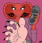  2015 5_toes anthro claws clothing cobra feet female foot_focus footwear gloriaishot7644 grey_eyes humanoid_feet looking_at_viewer plantigrade reptile ring sandals scalie scarlett_the_cobra snake solo toe_ring toes tongue tongue_out 