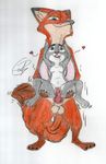  anthro arms_above_head balls breasts canine colored disney drawing female fox judy_hopps lagomorph male mammal nick_wilde nude penetration penis purple_eyes rabbit simple_background size_difference stand_and_deliver_position standing vaginal vaginal_penetration white_background zootopia 