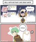  3girls 4koma armor cape chibi colorized comic cynphonium english ephraim female_my_unit_(fire_emblem:_kakusei) fire_emblem fire_emblem:_kakusei fire_emblem:_seima_no_kouseki fire_emblem_heroes holding holding_weapon liz_(fire_emblem) multiple_boys multiple_girls my_unit_(fire_emblem:_kakusei) olivia_(fire_emblem) speech_bubble summoner_(fire_emblem_heroes) weapon 