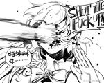  blood blood_splatter bow bowtie collared_dress english face_punch greyscale in_the_face kishin_sagume monochrome motion_blur motion_lines profanity punching ruukii_drift simple_background single_wing sketch solo touhou translated upper_body watermark white_background wings 