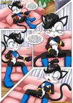  anthro aroused bbmbbf blush breasts cat clothing comic feline female hand_on_breast hershey_the_cat mammal masturbation mobius_unleashed palcomix pussy solo sonic_(series) text video_games 