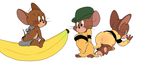  2017 atori banana cat feline food fruit fur jerry_(tom_&amp;_jerry) mammal mouse rodent tom_and_jerry 