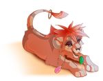  alpha_channel candy eyelashes feline feral food hair jewelry kitchiki lion lollipop lying mammal necklace open_mouth orange_hair paws simple_background smile solo transparent_background 