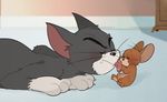  2017 atori blush cat feline fur jerry_(tom_&amp;_jerry) kissing licking mammal mouse rodent tom_(tom_&amp;_jerry) tom_and_jerry tongue tongue_out 