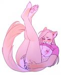  2017 alice_(jush) anthro blonde_hair bottomless breasts buttplug cat clothed clothing clothing_lift colored_nails ear_piercing earbuds eyes_closed feline female fur hair headphones jush legs_up long_hair looking_pleasured mammal masturbation nipple_piercing nipples partially_clothed pawpads paws piercing reclining sex_toy shirt shirt_lift simple_background slightly_chubby solo vaginal vaginal_masturbation white_background yellow_fur 