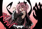  1girl detached_sleeves fangs gothic_lolita krul_tepes owari_no_seraph pink_hair red_eyes vampire 