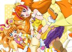  :d amanogawa_kirara animal_ears bear_ears bloomers blue_eyes blush boo_(takagi) boots bow brooch brown_hair color_connection cure_mofurun cure_twinkle earrings gloves go!_princess_precure hair_bow hand_on_own_cheek hat hat_bow highres jewelry kneehighs long_hair looking_at_viewer low-tied_long_hair magical_girl mahou_girls_precure! mini_hat mini_witch_hat mofurun_(mahou_girls_precure!) multicolored multicolored_eyes multicolored_hair multiple_girls open_mouth orange_shirt personification petticoat pink_bow polka_dot polka_dot_background precure purple_eyes quad_tails red_bow red_hair shirt single_kneehigh skirt sleeveless sleeveless_shirt smile star star_earrings star_in_eye streaked_hair striped striped_legwear symbol_in_eye thigh_boots thighhighs twintails two-tone_hair underwear white_footwear white_gloves witch_hat yellow_background yellow_bloomers yellow_bow yellow_eyes yellow_hat 