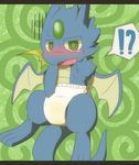  blush cub diaper dragon embarrassed looking_at_viewer male satsuki_rabbit tears urine watersports wet_diaper young 