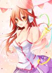 blush breasts brown_eyes brown_hair headphones highres kokone_(vocaloid) long_hair looking_at_viewer medium_breasts mofuruo open_mouth skirt sleeveless smile solo vocaloid 