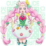  :d aqua_eyes blue_choker blue_footwear boo_(takagi) braid character_name choker circlet cure_felice flower flower_in_eye full_body hair_flower hair_ornament hanami_kotoha highres long_hair looking_at_viewer magical_girl mahou_girls_precure! multicolored multicolored_eyes open_mouth outstretched_arms pink_eyes pink_hair precure shoes skirt smile solo spread_arms symbol_in_eye twin_braids wrist_cuffs yellow_eyes 