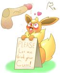  &lt;3 &lt;3_eyes 2017 balls blush cum cum_in_mouth cum_inside digital_media_(artwork) eeveelution ejaculation flareon fur humanoid_penis male mammal nintendo open_mouth orgasm penis pok&eacute;mon rime_the_vixen smile solo_focus text tongue tongue_out video_games 