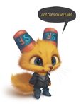  2017 anthro blue_eyes boots brown_fur canine chibi clothing cup cute_fangs english_text fluffy footwear fur gregg_(nitw) jacket leather leather_jacket male mammal night_in_the_woods silly silverfox5213 simple_background solo text whiskers white_background yellow_sclera 