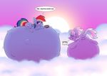  blue_fur cloud_chaser_(mlp) cum cum_inflation cum_inside cutie_mark duo equine eyes_closed female feral friendship_is_magic fur hair inflation looking_at_viewer mammal multicolored_hair my_little_pony pain pegasus pregnant purple_fur rainbow_dash_(mlp) rainbow_hair stunnerpony two_tone_hair wings 