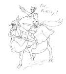  belly big_belly big_breasts blush breasts centaur duo equine equine_taur female horse humanoid hyper hyper_pregnancy mammal melee_weapon pregnant sword taur unknown_artist weapon 