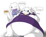  asriel_dreemurr belly big_belly boss_monster caprine duo female fur goat male mammal monster source_request stuffing toriel undertale unknown_artist video_games weight_gain white_fur 