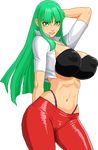  1girl breasts demon_girl erect_nipples huge_breasts morrigan_aensland navel source_request succubus thong vampire_(game) warner 