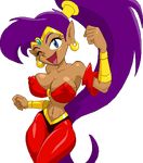  1girl alternate_breast_size breasts erect_nipples harem_pants large_breasts pointy_ears shantae shantae_(character) warner 