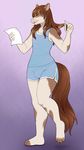  ajna anthro bulge clothed clothing equine girly hair horse male mammal shirt simple_background smile solo standing tank_top 