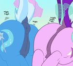  anus blue_fur cutie_mark dock dragonpone duo equine female friendship_is_magic fur hair lifting magic_hands mammal multicolored_hair multicolored_tail my_little_pony pussy rear_view starlight_glimmer_(mlp) teats trixie_(mlp) two_tone_hair 