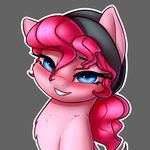  blue_eyes captainpudgemuffin equine eyelashes female feral friendship_is_magic fur grey_background hair mammal my_little_pony pink_fur pink_hair pinkie_pie_(mlp) simple_background smile solo 