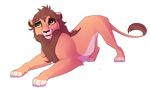  alpha_channel black_nose brown_hair feline feral hair kitchiki lion male mammal paws simple_background smile solo transparent_background 