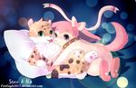  &lt;3 2017 blush collar cute eeveelution feline fluffy hug love lying male mammal nintendo ocelot paws pillow pok&eacute;mon senz spike_(disambiguation) sylveon tongue video_games 