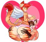  &lt;3 2017 anthro big_breasts big_butt breasts butt canine cat duo feline female jaeh loree male mammal 