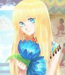  1girl ancient_egypt artist_request blonde_hair blue_eyes blue_lotus long_hair original solo 