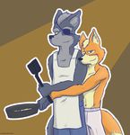  apron blush canine clothed clothing duo food fox fox_mccloud frostclaw hug male male/male mammal nintendo standing star_fox underwear video_games wolf wolf_o&#039;donnell 