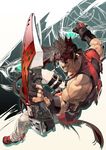  answer_(guilty_gear) arc_system_works baiken belts guilty_gear guilty_gear_xrd large_hair official_art sol_badguy sword 