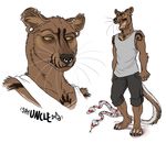  2015 amber_eyes chimera clothing ear_piercing facial_markings facial_piercing fossa hybrid javier male mammal markings nose_piercing open_mouth piercing reptile sayuncle scalie septum_piercing shirt shorts simple_background snake solo standing tank_top 