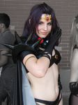  1girl black_hair cape cosplay naga_the_serpent navel photo revealing_clothes slayers 