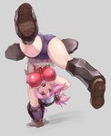  armor armored_boots berino_bottsu bike_shorts boots breasts gloves iwaya large_breasts original pink_eyes pink_hair solo twintails 