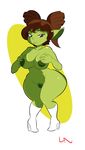  breasts clothing female footwear goblin high_heels holding_breast humanoid l_a_v looking_at_viewer nipples nude pigtails pussy shoes shortstack simple_background swirls thick_thighs video_games warcraft 