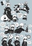  1boy 1girl blush english happy kitsune23star nier_(series) nier_automata speech_bubble text valentine yorha_no._2_type_b yorha_no._9_type_s 