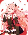  gothic_lolita krul_tepes leaves no_bra owari_no_seraph red_eyes smile vampire 