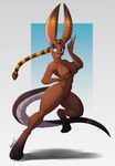  athletic breasts egyptian_mythology eyeshadow face_paint female hybrid lagomorph long_ears makeup mammal muscular nude pussy reptile scalie snake undeadkitty13 wenet 